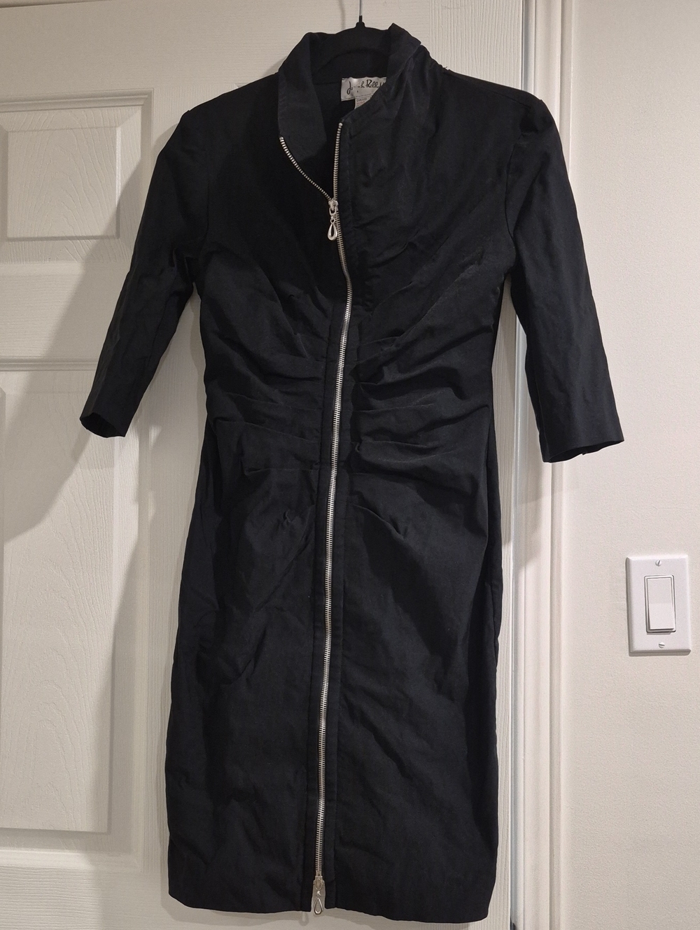 Joseph Ribkoff Black Zip-Front Midi Dress